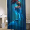 artwork of mermaids shower curtain customized design for home decor