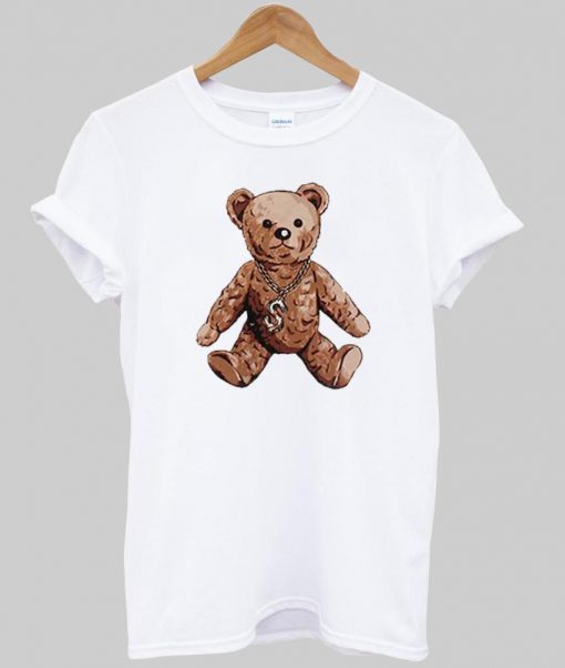 bear with gold chain T shirt