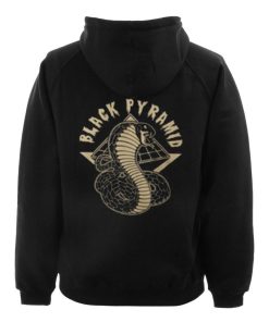 black pyramid hoodie back
