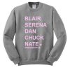 blair serena dan chuck nate quad gold sweatshirt