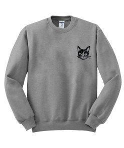 cat pattern long  sweatshirt