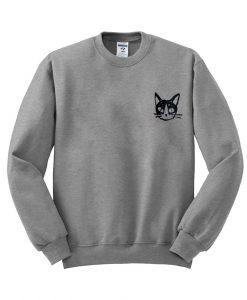 cat pattern long  sweatshirt