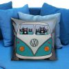 Cute cat drive volkswagen Pillow Case