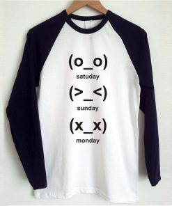 cute emoji days raglan