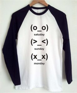 cute emoji days raglan