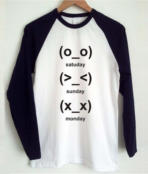 cute emoji days raglan