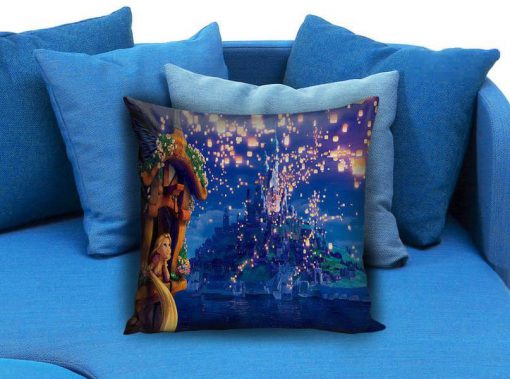 disney tangled rapunsel watching lantern in the castle Pillow case