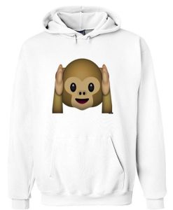 emoji monkey covering ears hoodie