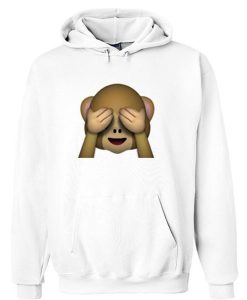 emoji monkey covering eyes hoodie