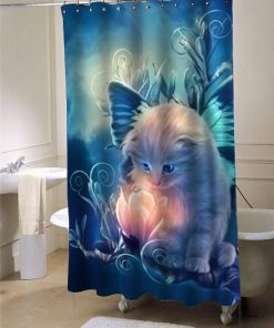 fairy kitty shower curtain customized design for home decor