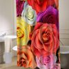 flower rose shower curtain customized design for home decor