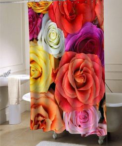 flower rose shower curtain customized design for home decor