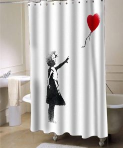 girl banksy shower curtain customized design for home decor