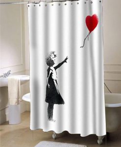 girl banksy shower curtain customized design for home decor