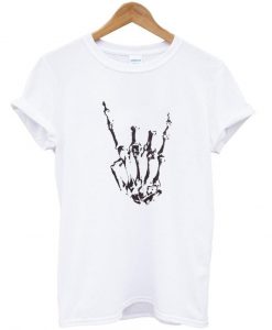 hand metal skeleton Tshirt