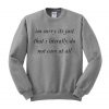 im sorry its just that i literally do not care at all Sweatshirt