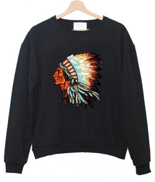 indian chief head sweatshirt