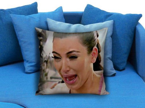 kim kardhasian crying face Pillow case