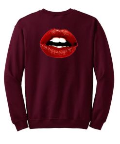lips red sweatshirt back
