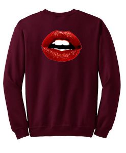 lips red sweatshirt back