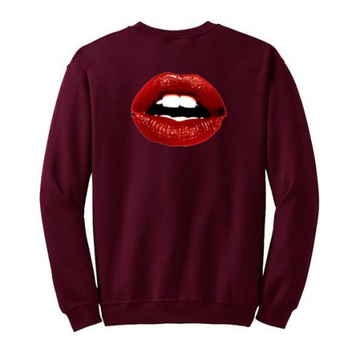 lips red sweatshirt back