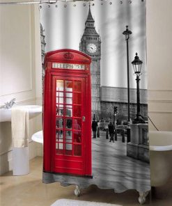 london big ben pattern shower curtain customized design for home decor