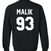 malik 93 sweatshirt back