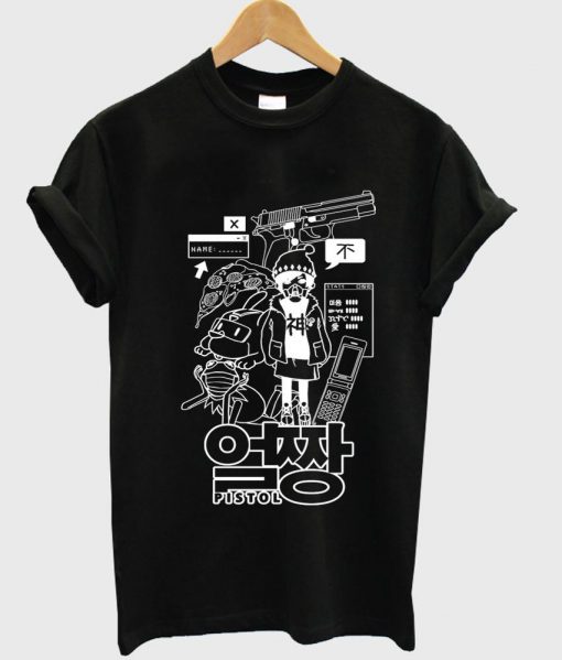 manga anime pistol tee T shirt