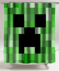 minecraft creeper shower curtain customized design for home decor