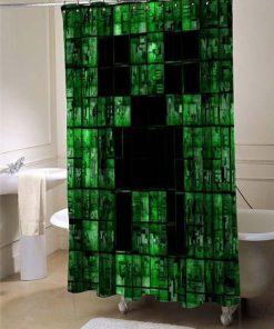 minecraft creeper logo shower curtain customized design for home decor