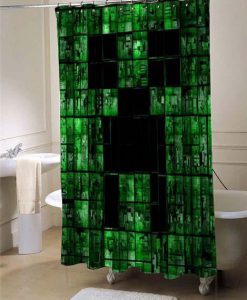 minecraft creeper logo shower curtain customized design for home decor