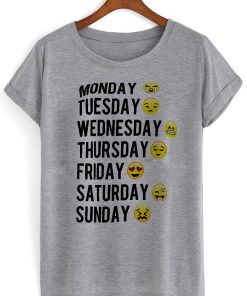 monday tuesday tshirt grey