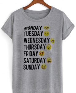 monday tuesday tshirt grey