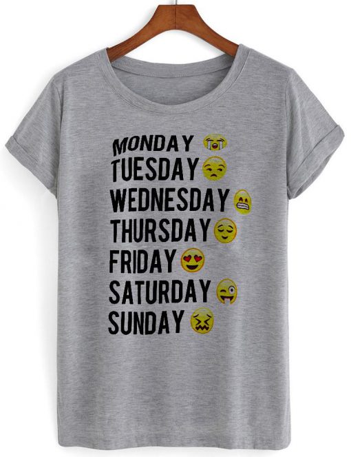 monday tuesday tshirt grey