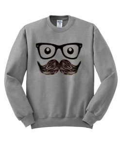 mustache with glases sweatshirt