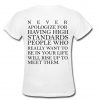 never apologize for back T shirt