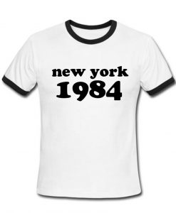 new york 1984 shirt black text shirt