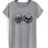no see no hear skull Tshirt