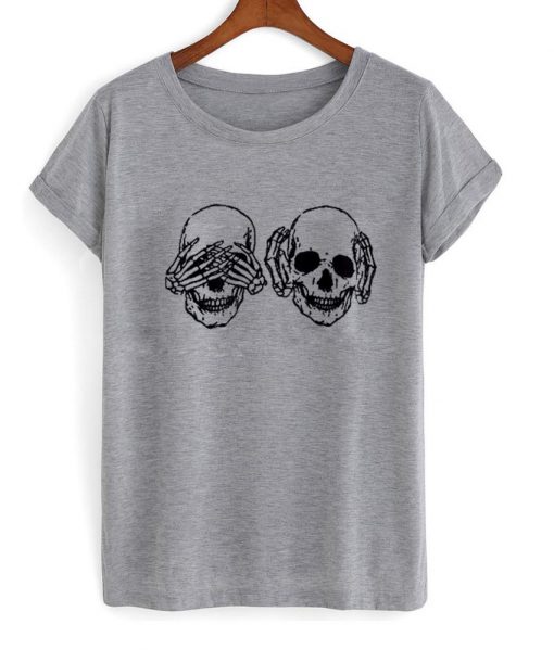 no see no hear skull Tshirt