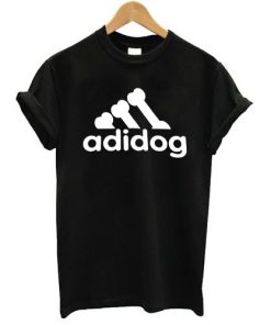 parody logo adidogs shirt Black