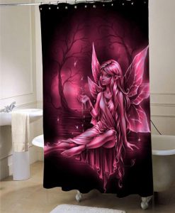 pink fairy shower curtain customized design for home decor