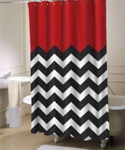 red chevron shower curtain customized design for home decor