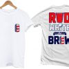 red white and brow T shirt