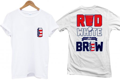 red white and brow T shirt