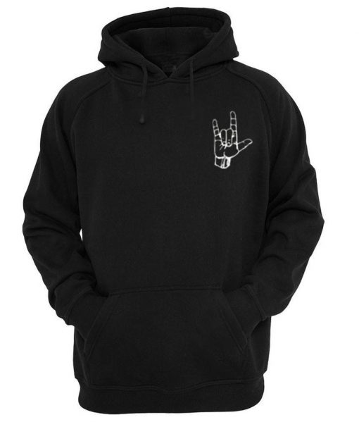 rock metal hand hoodie