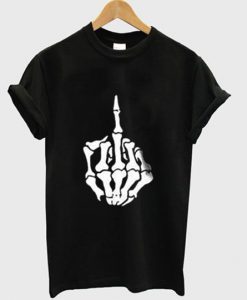 skull middle finger T shirt