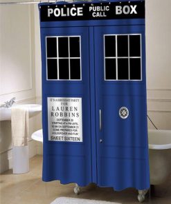 tardis dr who shower curtain customized design for home decor