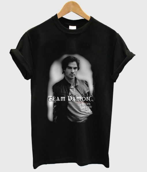 team damon vampire diaries black tshirt