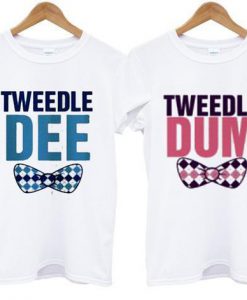 tweedle dee couple tshirt