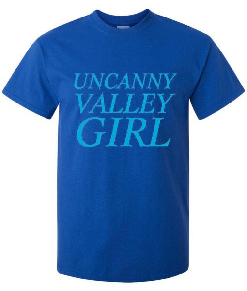 uncanny valley girl T shirt blue